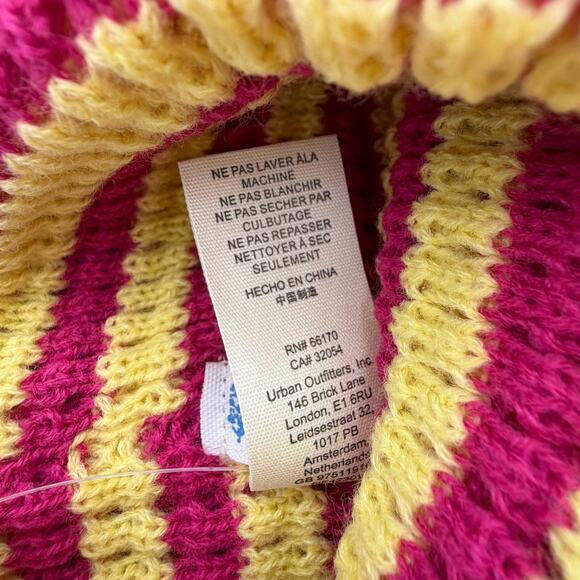 Free People Movement Stripe It Up Cool Down Beanie Size ALL NWT Rose/Yellow - Picture 8 of 9